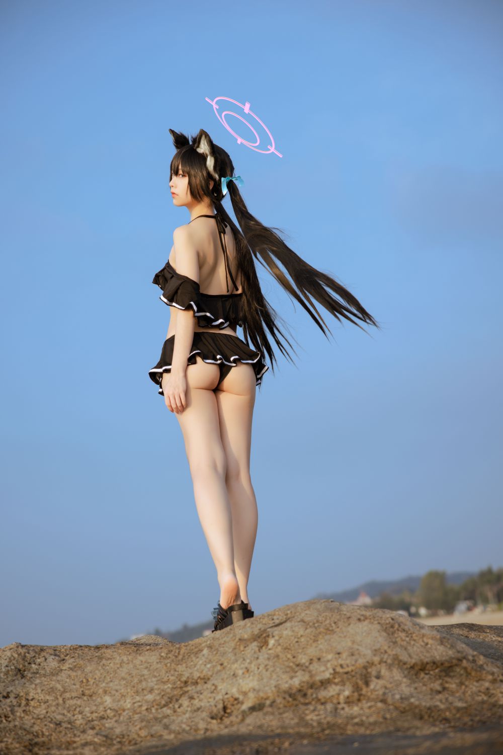 G44不会受伤 NO.086 碧蓝档案 黑見芹香 海边泳装 [20P-161MB]插图1