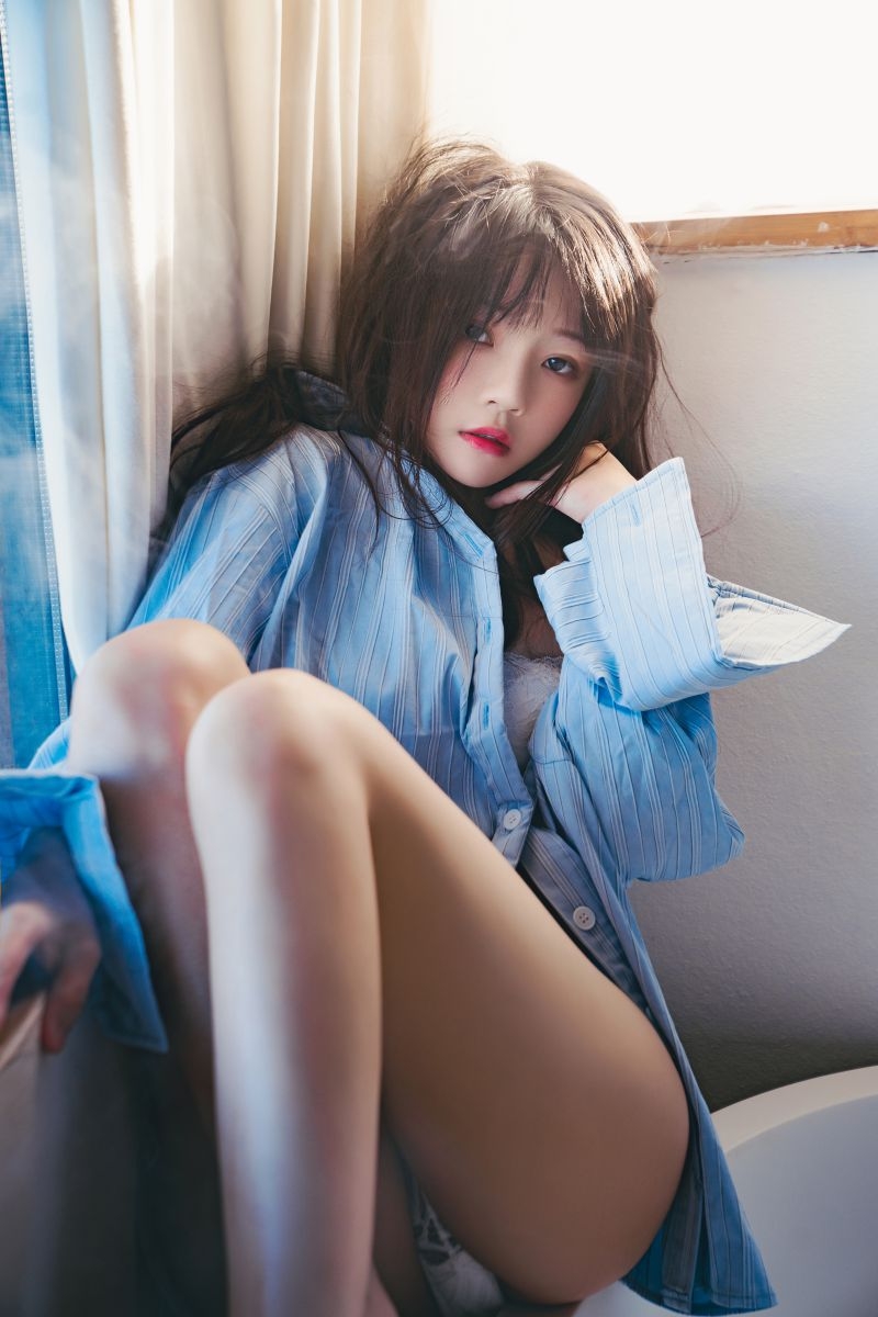 桜桃喵 NO.159 蓝衬衫 [44P1.10GB]插图1
