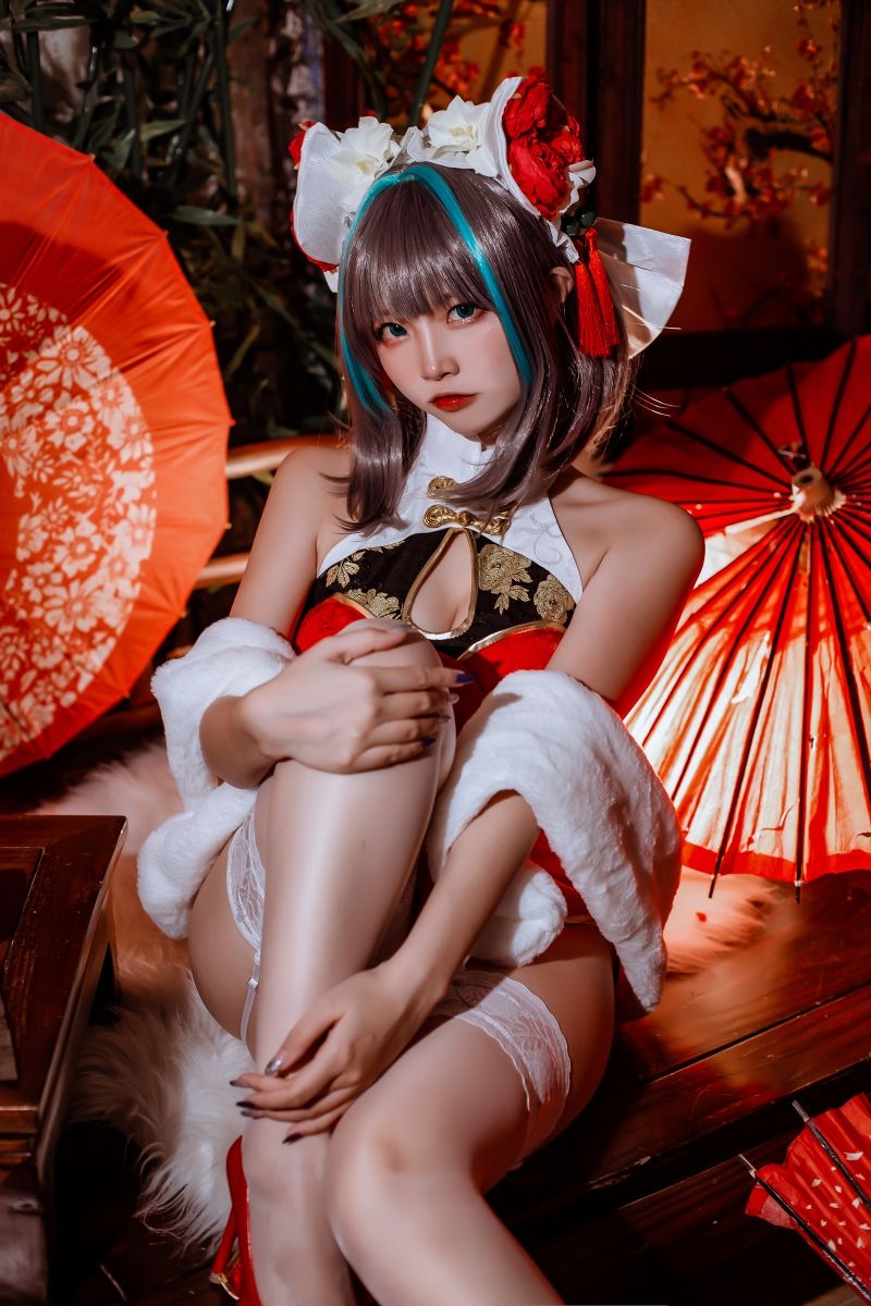 二佐Nisa NO.167 碧蓝柴郡旗袍[32P-301M]插图1