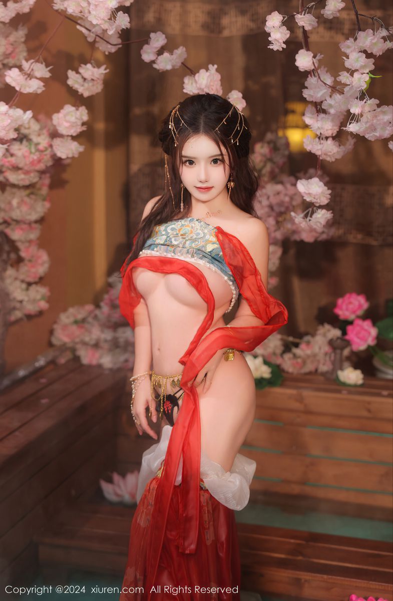 [XIUREN秀人网] 2024.02.27 NO.8146 小薯条nienie 性感红色古装搭配插图1