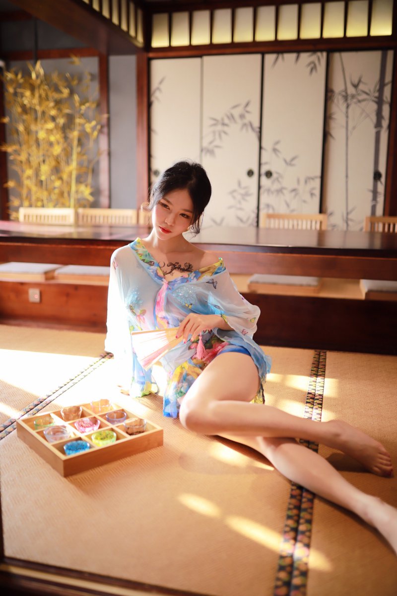 抖娘-利世 - 水蓝和服 [30P-46MB]插图1